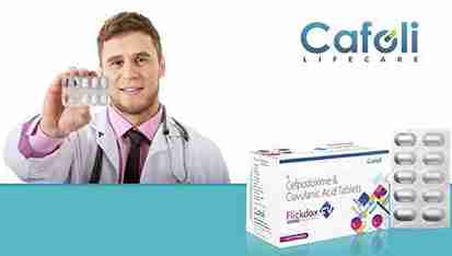 Flickdox CV Tablet at Best Price in Antibiotic Franchise for Antibiotic and Bacterial Infections.